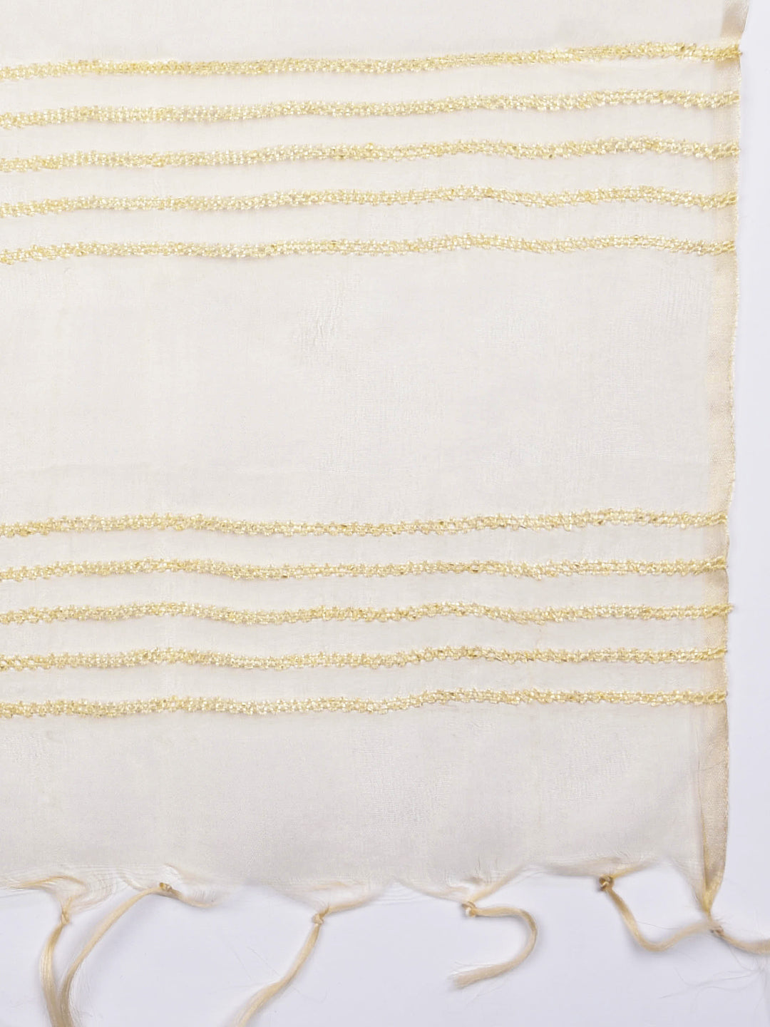 Dupatta Bazaar Woman's Beige Woven Organza Dupatta - Dupatta Bazaar