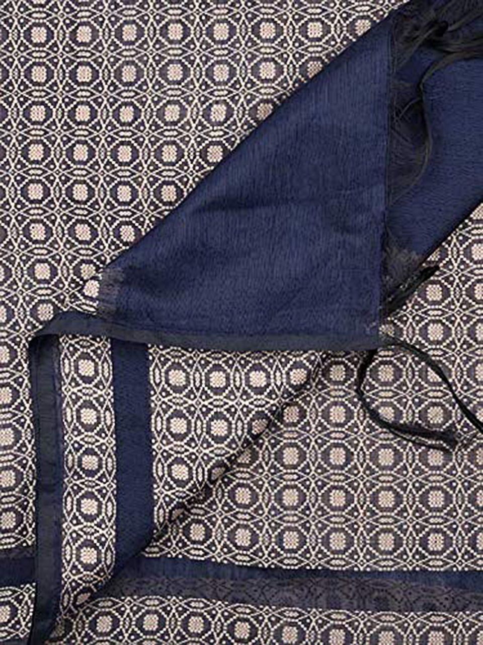 Men's Navy Blue Woven Cotton Chanderi Dupatta. freeshipping - Dupatta Bazaar