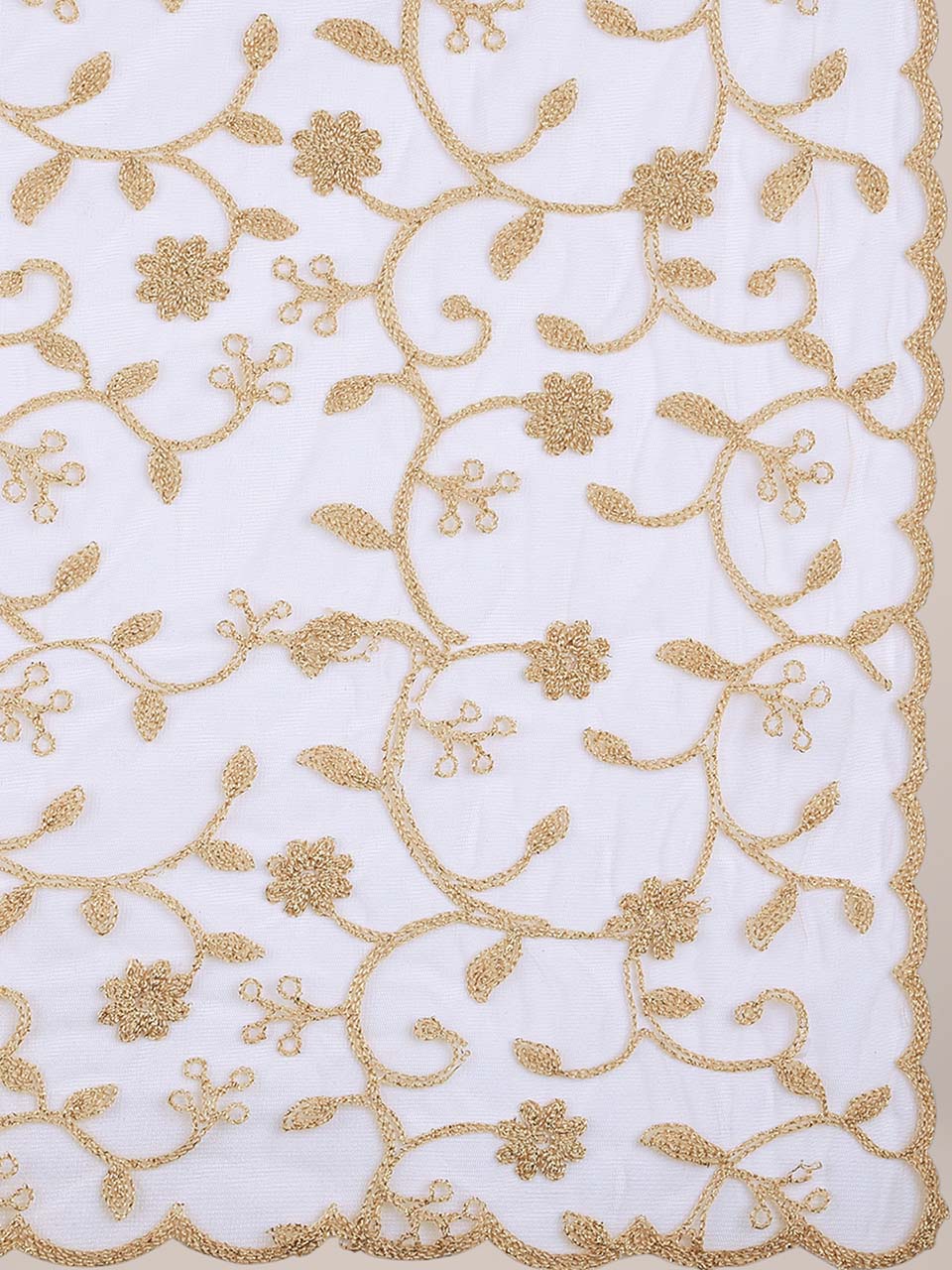 Floral Embroidered Net Dupatta freeshipping - Dupatta Bazaar