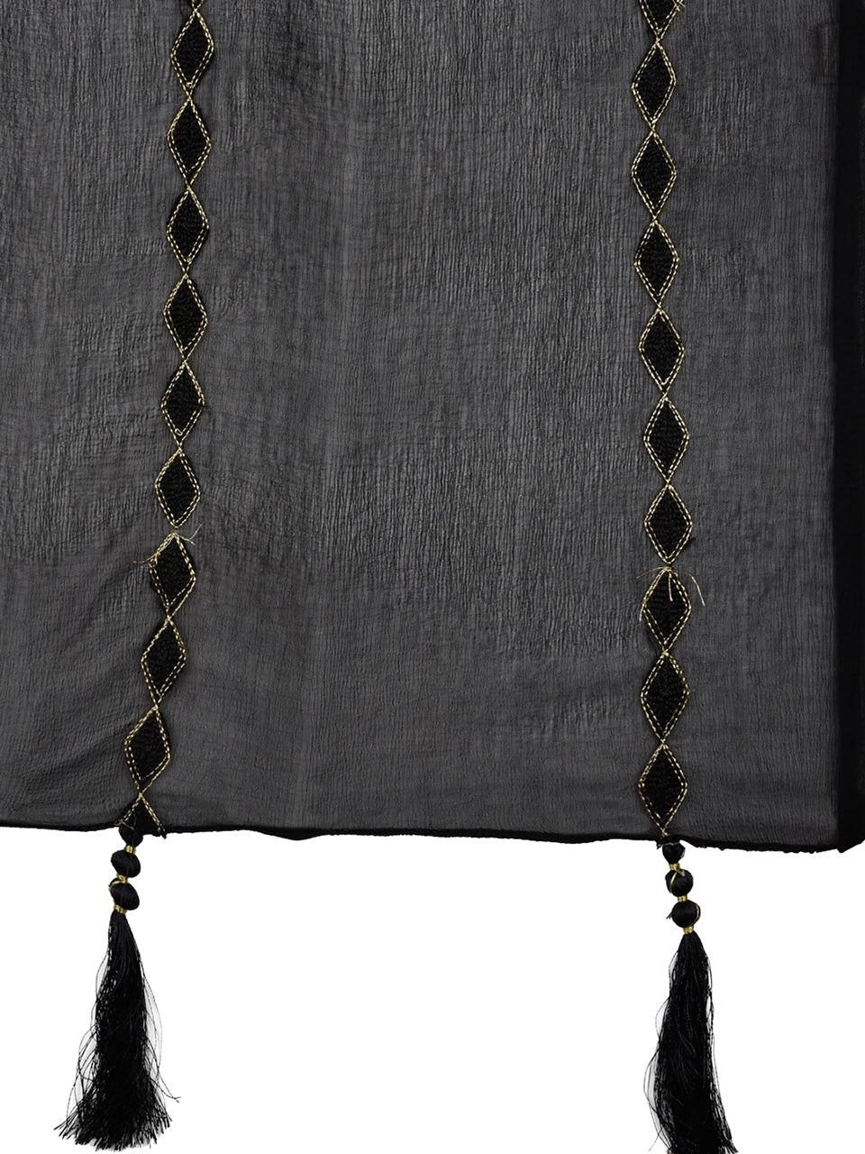 Embroidered Black Chiffon Dupatta. freeshipping - Dupatta Bazaar