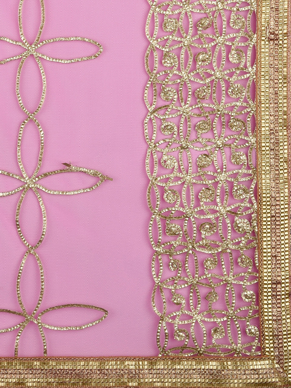 Pink Net Dupatta with Gotta Patti Work. freeshipping - Dupatta Bazaar