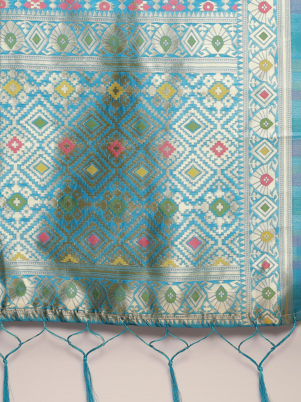 Men's Blue Banarasi Silk Dupatta. freeshipping - Dupatta Bazaar