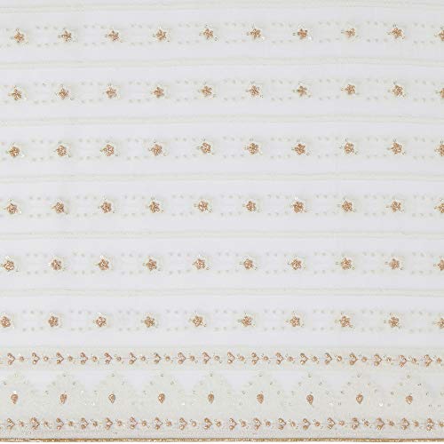 Men's Off White Lucknowi Georgette Dupatta freeshipping - Dupatta Bazaar