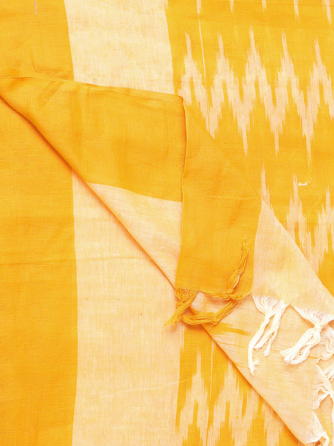 Mustard Ikat Pure Cotton Dupatta freeshipping - Dupatta Bazaar