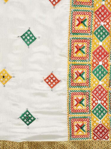 Men's White & Gold Phulkari Dupatta freeshipping - Dupatta Bazaar