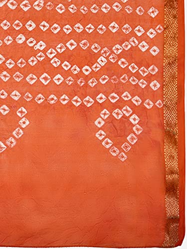 Men's Orange Bandhini Dupatta freeshipping - Dupatta Bazaar