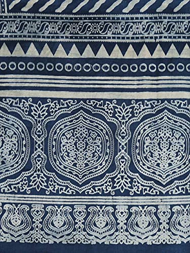Men's Indigo Blue Printed Ajrakh Stole freeshipping - Dupatta Bazaar