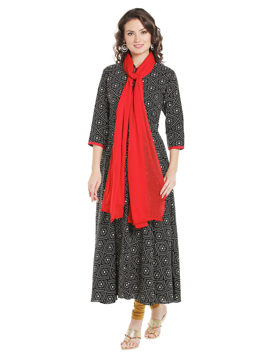 Dupatta Bazaar Women's Red Chiffon Dupatta with lace. - Dupatta Bazaar
