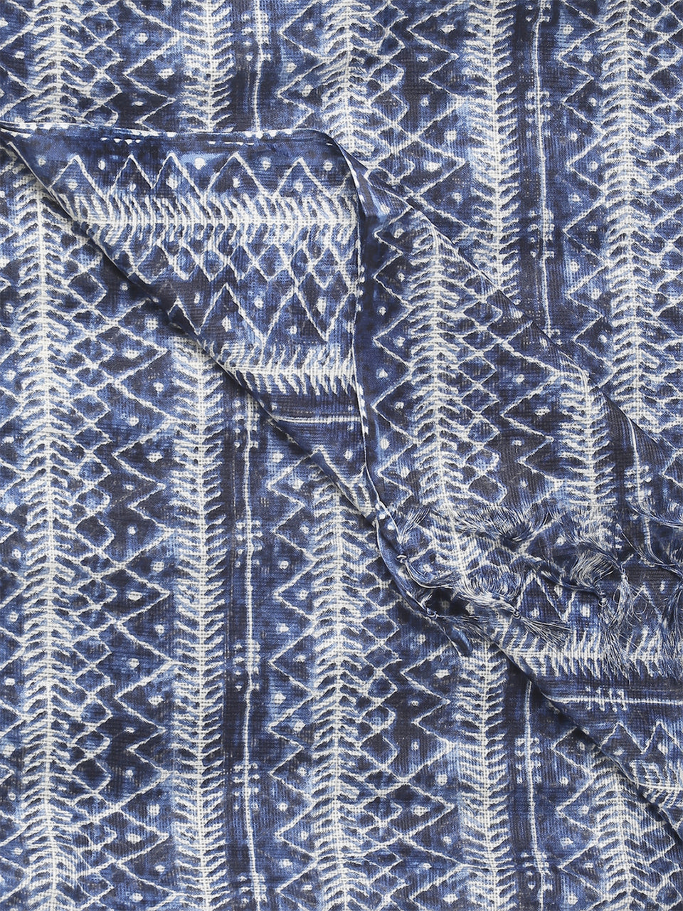 Digital Printed Indigo Blue Kota Doria Dupatta freeshipping - Dupatta Bazaar