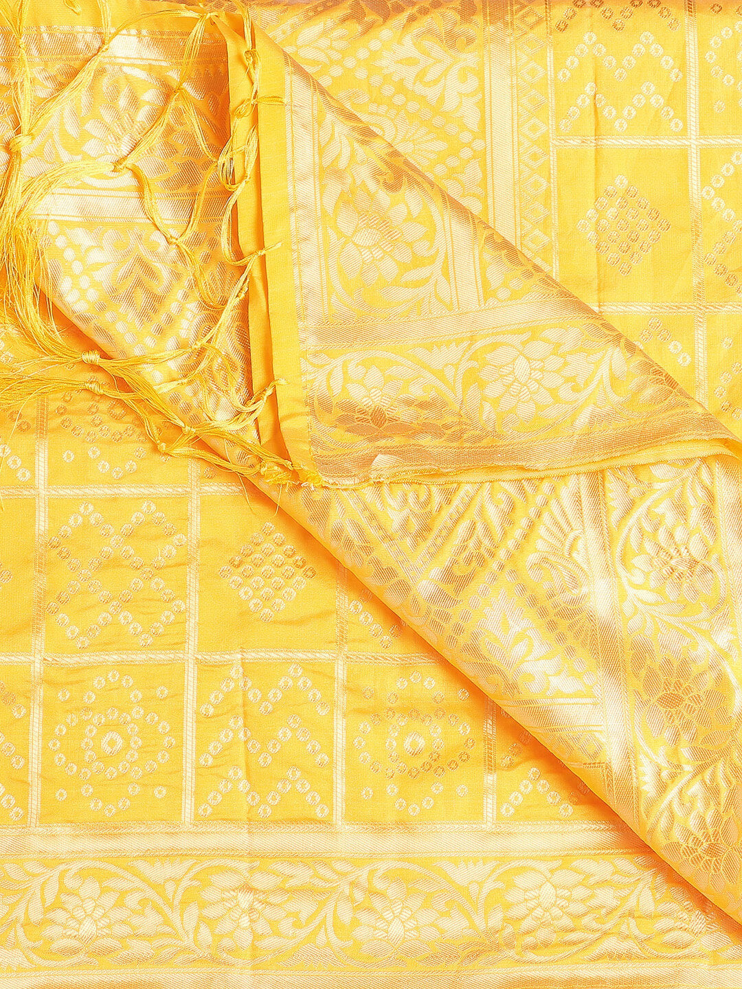 Yellow Banarasi Silk Dupatta
