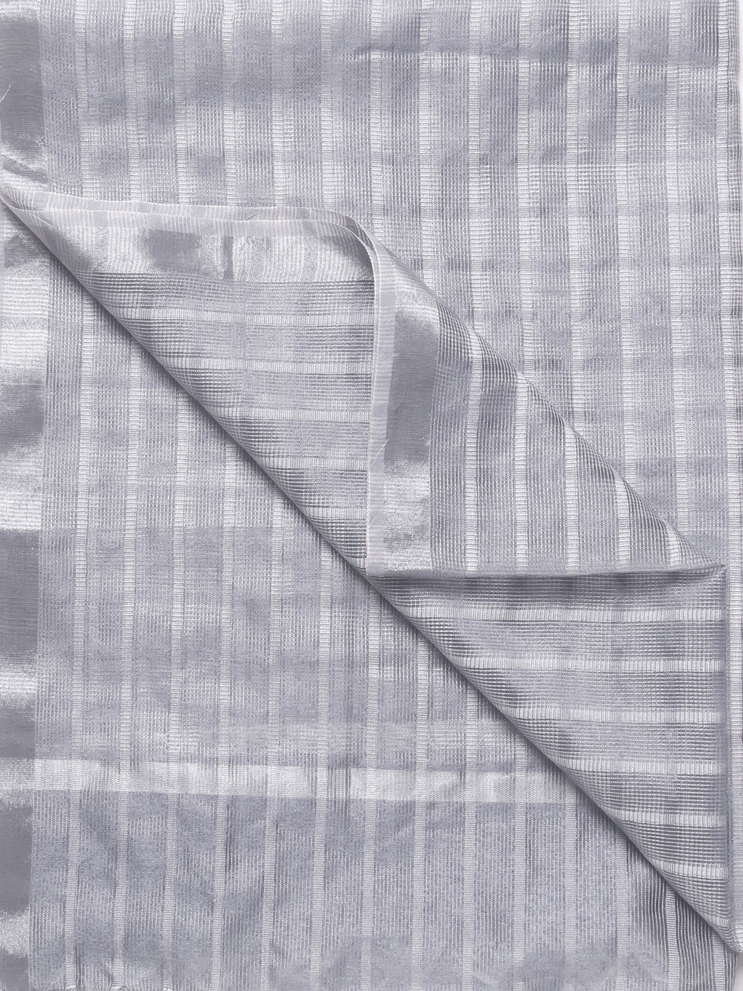 Checkered Silver Grey Blended Silk Dupatta freeshipping - Dupatta Bazaar