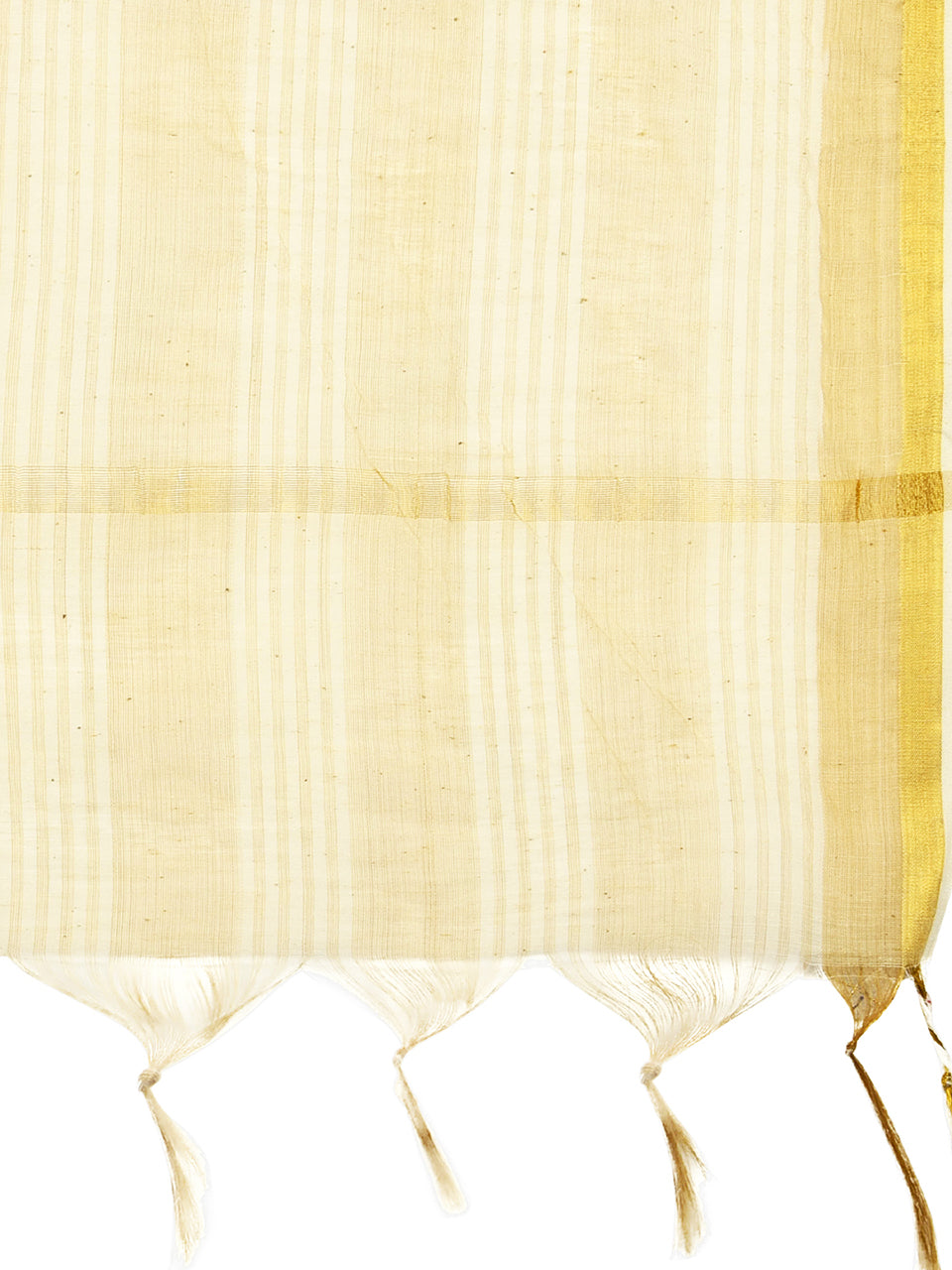 Striped Beige Cotton Dupatta. freeshipping - Dupatta Bazaar