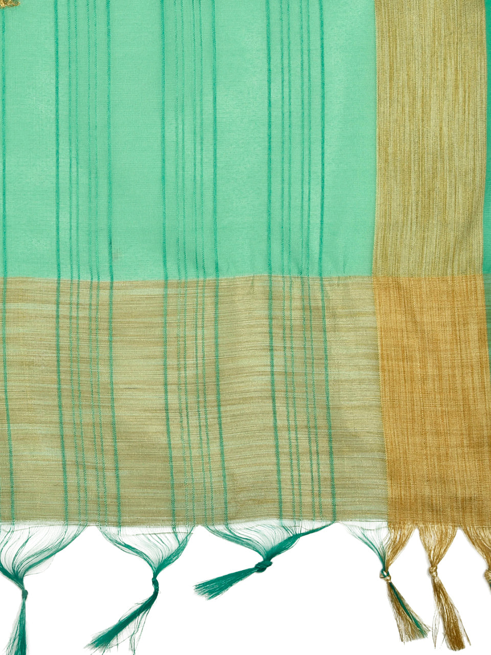 Embroidered Sea Green Blended Silk Dupatta. freeshipping - Dupatta Bazaar