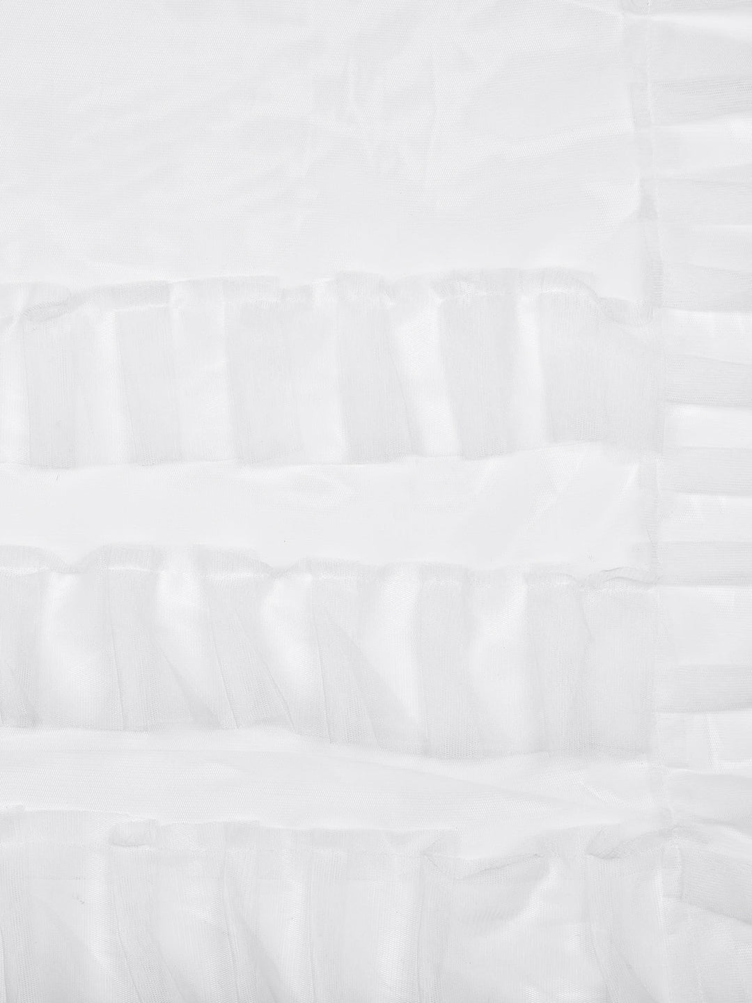 Dupatta Bazaar Woman's White Net Dupatta with Ruffles - Dupatta Bazaar