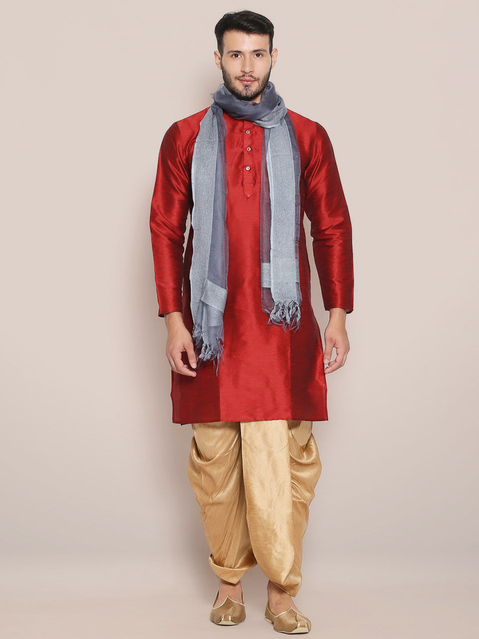 Men's Grey Organza Dupatta. freeshipping - Dupatta Bazaar