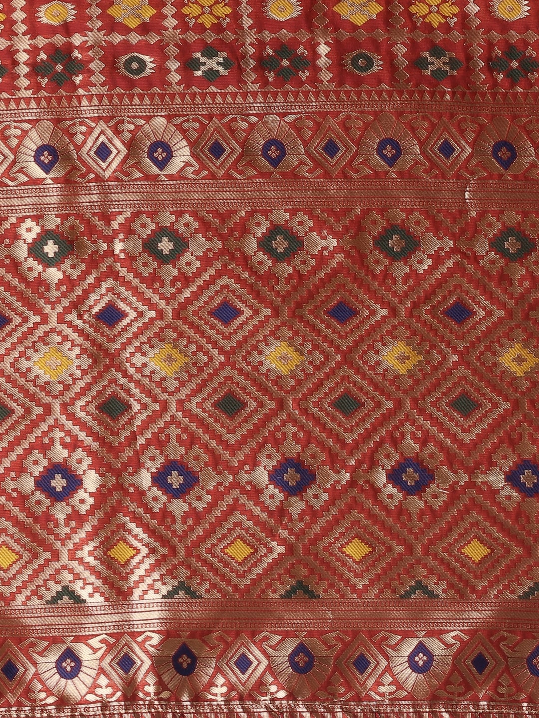 Men's Red Banarasi Silk Dupatta. freeshipping - Dupatta Bazaar