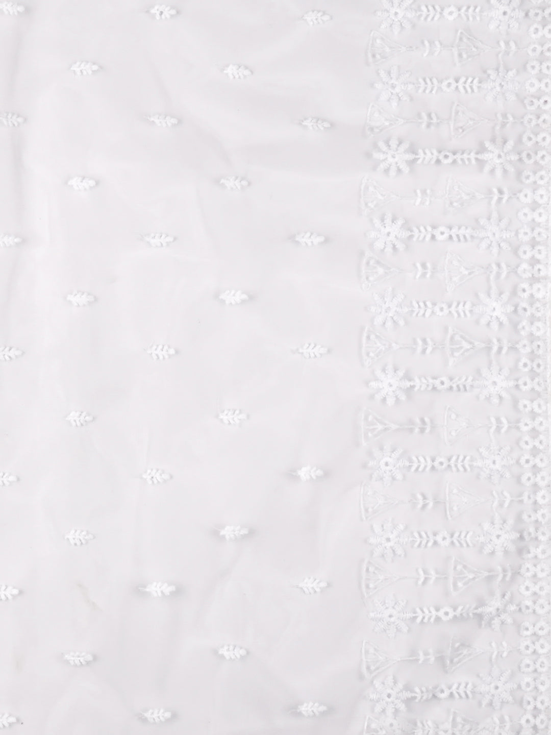White Net Dupatta with Embroidery freeshipping - Dupatta Bazaar
