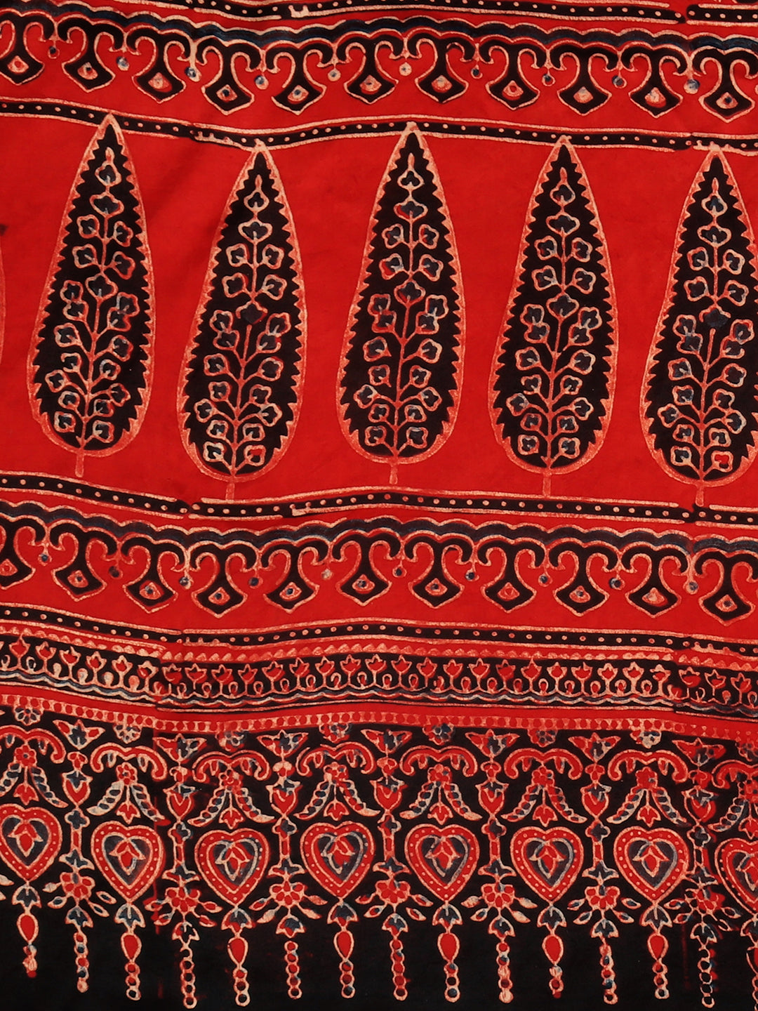 Maroon Modal Silk handblock Printed Ajrakh Dupatta freeshipping - Dupatta Bazaar