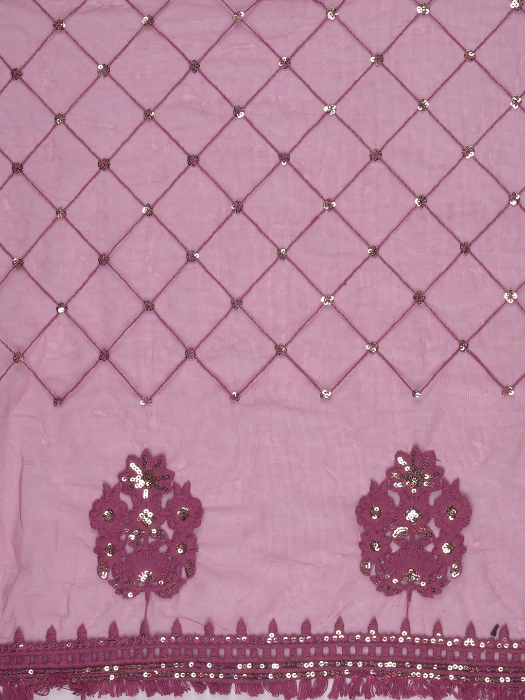 Net Dupatta With Embroidery and Sequence freeshipping - Dupatta Bazaar