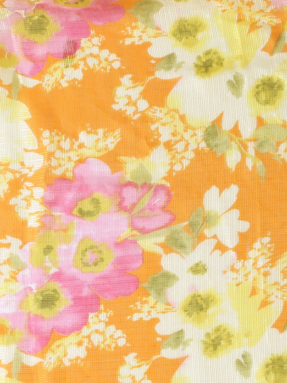 Digital Printed Floral Orange & Pink Kota Doria Dupatta freeshipping - Dupatta Bazaar