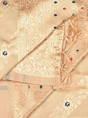 Men's Beige Banarasi Silk Dupatta freeshipping - Dupatta Bazaar