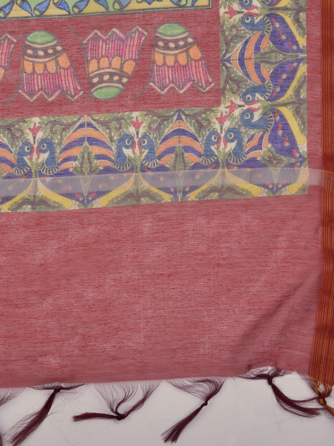 Dupatta Bazaar Woman's Digital Printed Maroon Silk Dupatta - Dupatta Bazaar