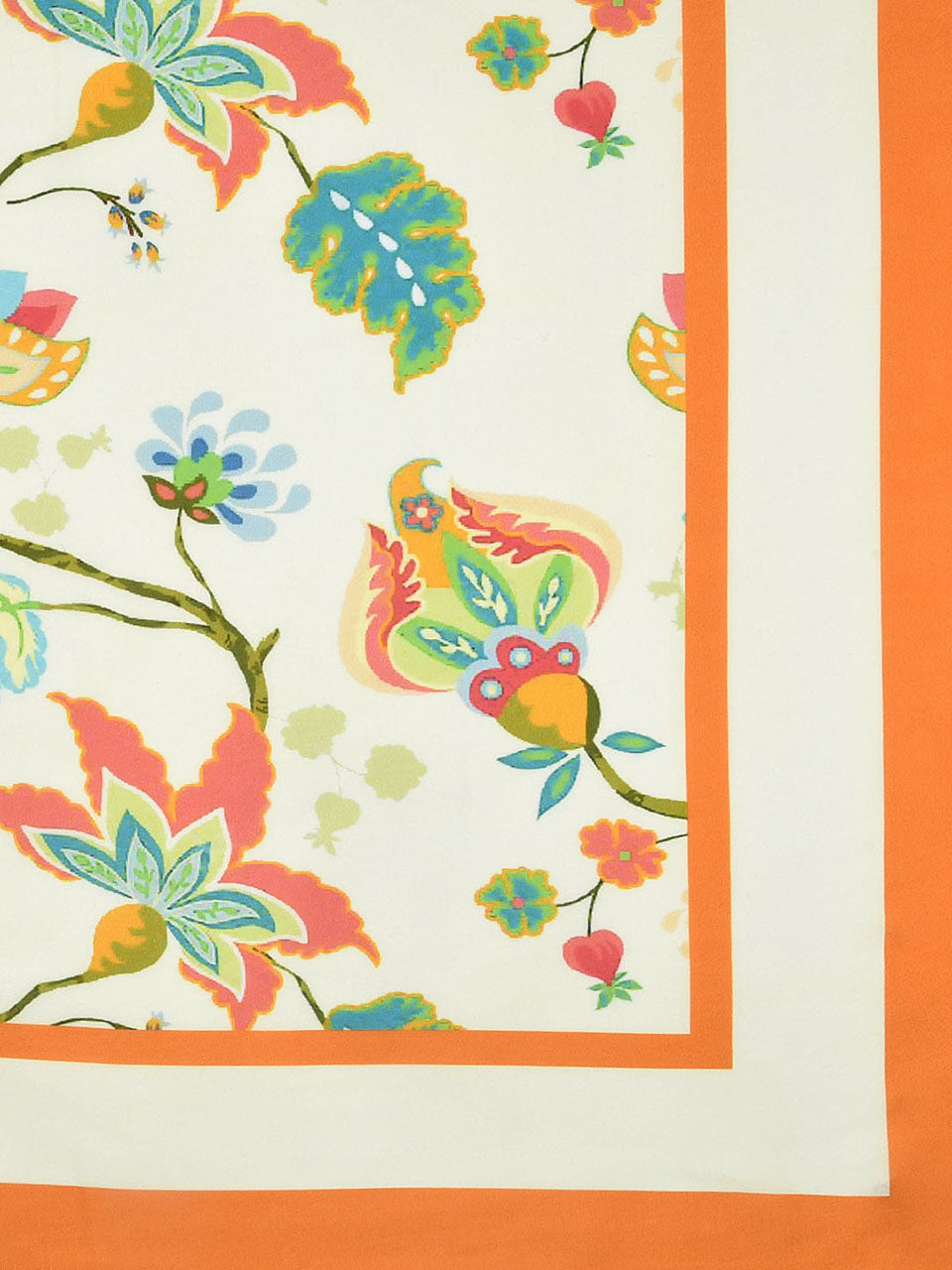 Printed Cream & Multicoloured Silk Dupatta freeshipping - Dupatta Bazaar