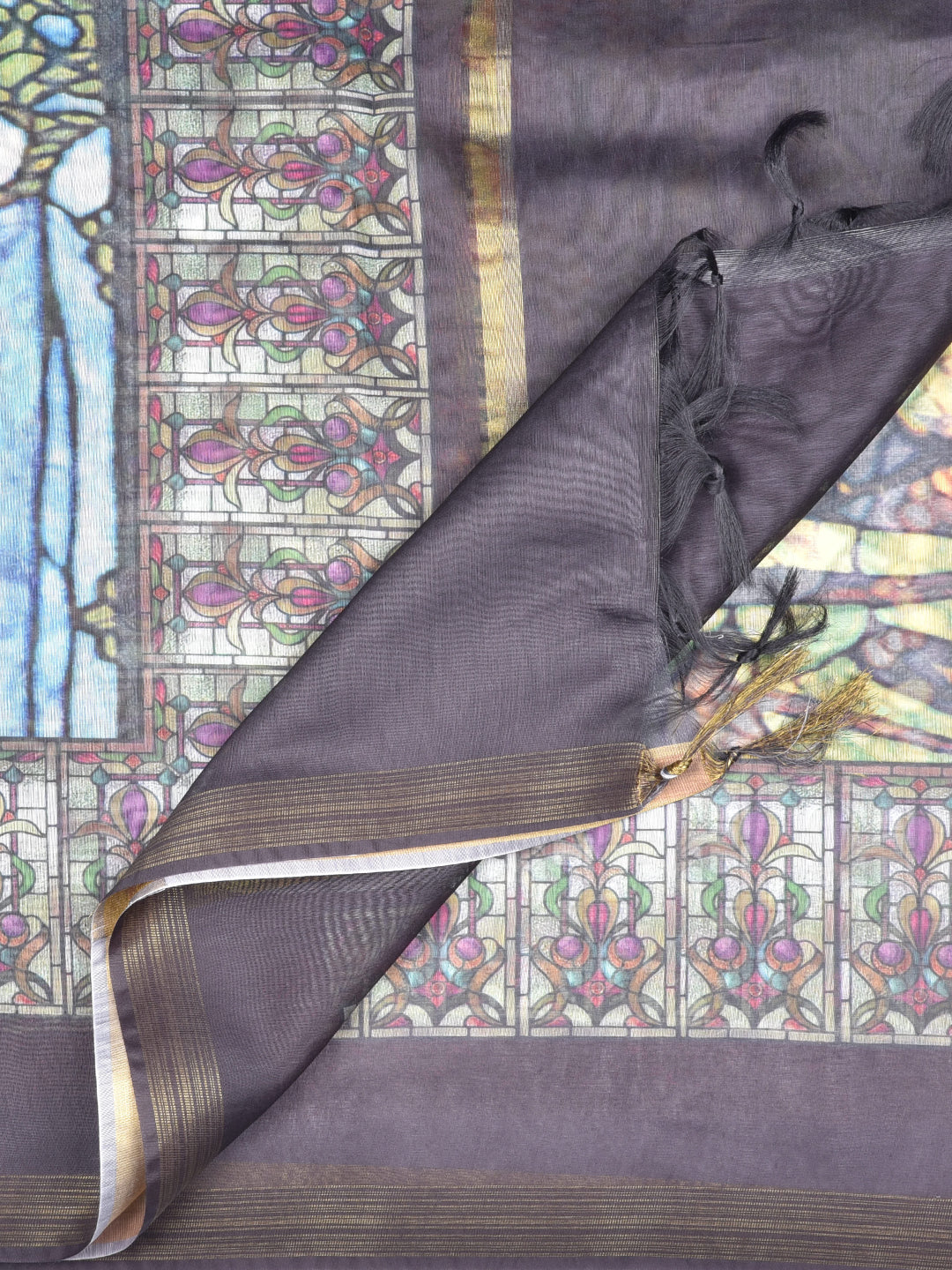 Dupatta Bazaar Woman's Digital Printed Multicoloured Silk Dupatta - Dupatta Bazaar