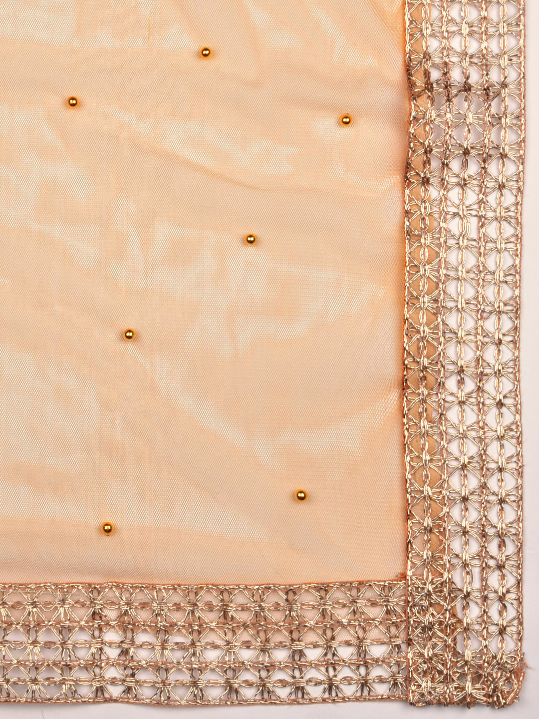 Dupatta Bazaar Woman's Embellished Gold Net Dupatta - Dupatta Bazaar
