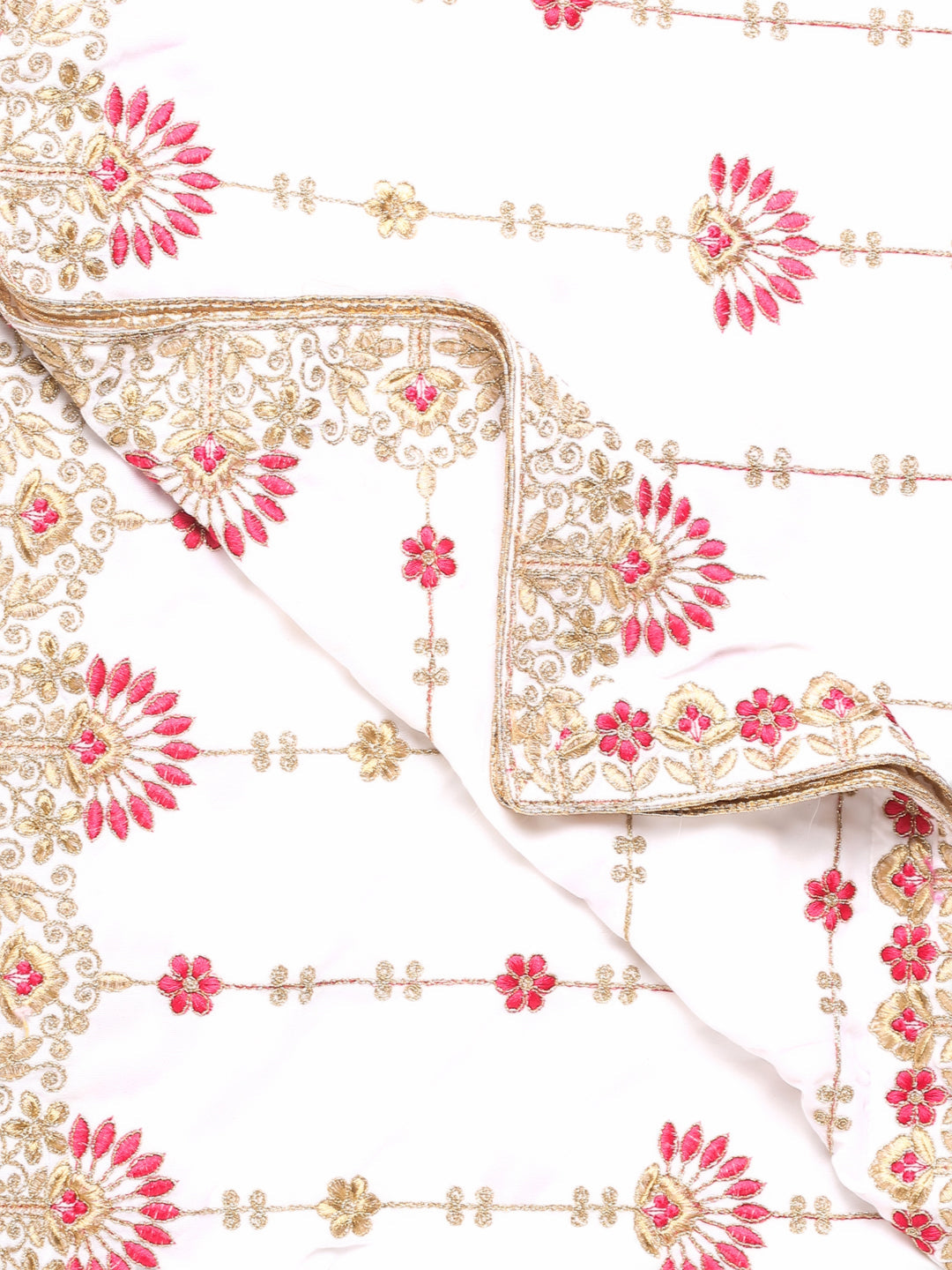 Men's White Embroidered Velvet Dupatta freeshipping - Dupatta Bazaar