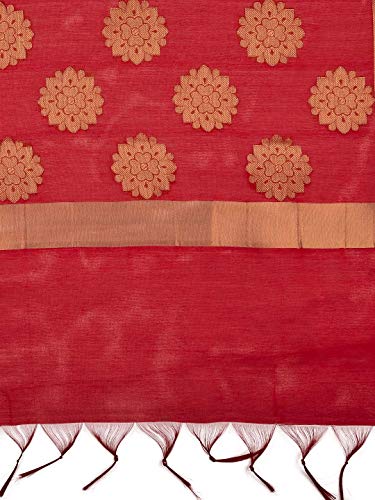 Men's Red Banarasi Silk Dupatta freeshipping - Dupatta Bazaar