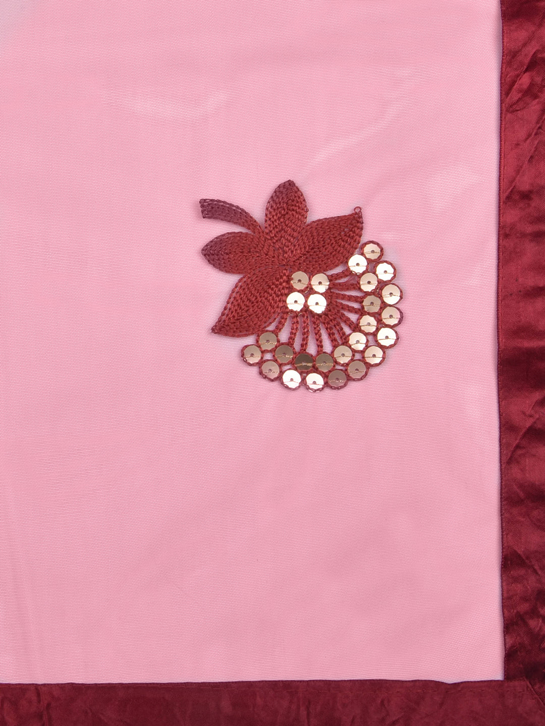 Dupatta Bazaar Woman's Embroidered Sequence Work Maroon Net dupatta - Dupatta Bazaar