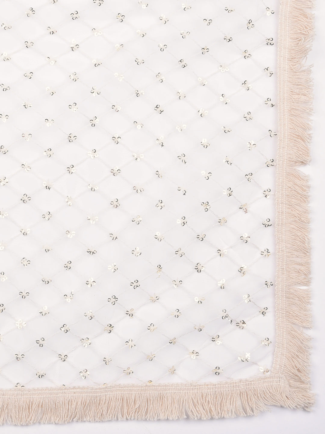 Dupatta Bazaar Woman's White Dupatta with Embroidery - Dupatta Bazaar