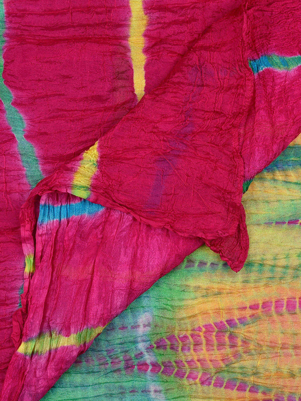 Pink & Multicoloured Blended Silk Dupatta freeshipping - Dupatta Bazaar