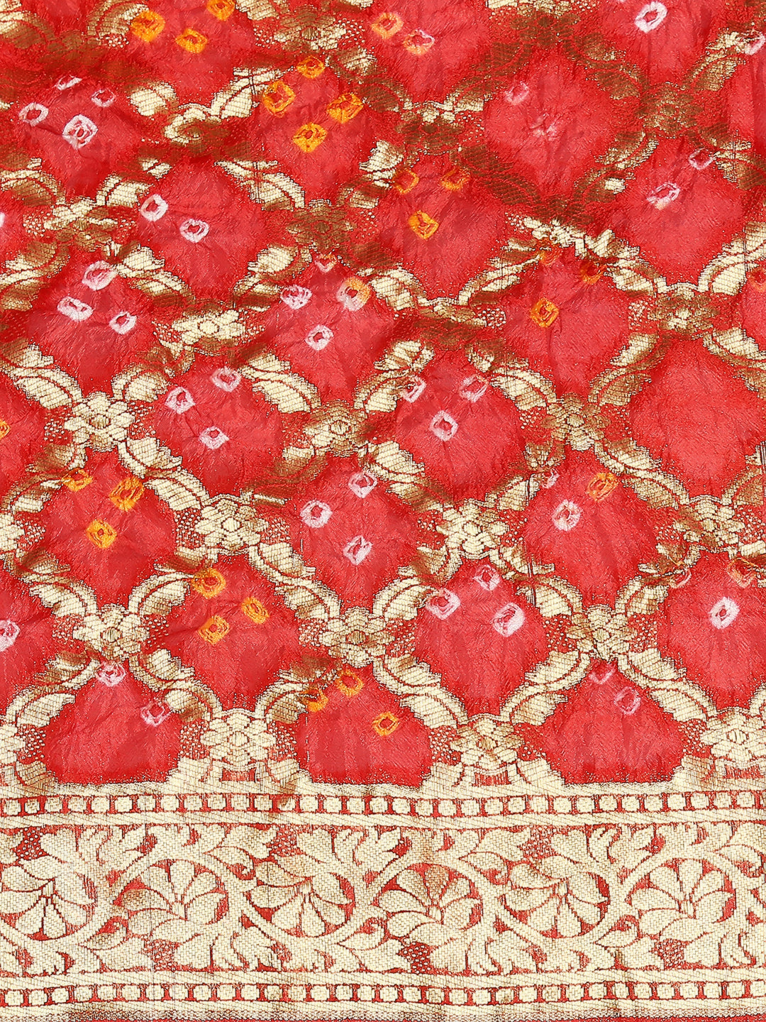 Silk Red Gharchola Bandhini Dupatta freeshipping - Dupatta Bazaar