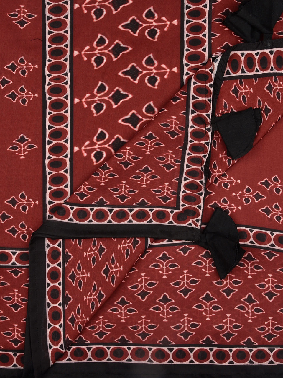 Maroon Kalamkari Printed Blended Silk Dupatta. freeshipping - Dupatta Bazaar