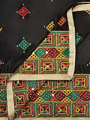 Men's Black & Gold Phulkari Dupatta freeshipping - Dupatta Bazaar