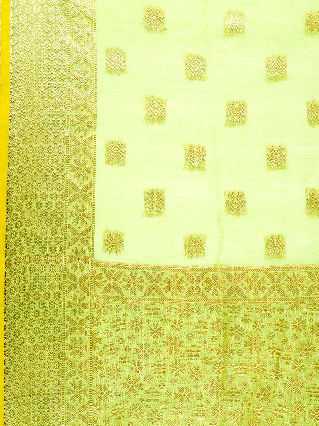 Dupatta Bazaar Women's Benarasi Silk Woven Green & Gold dupatta - Dupatta Bazaar
