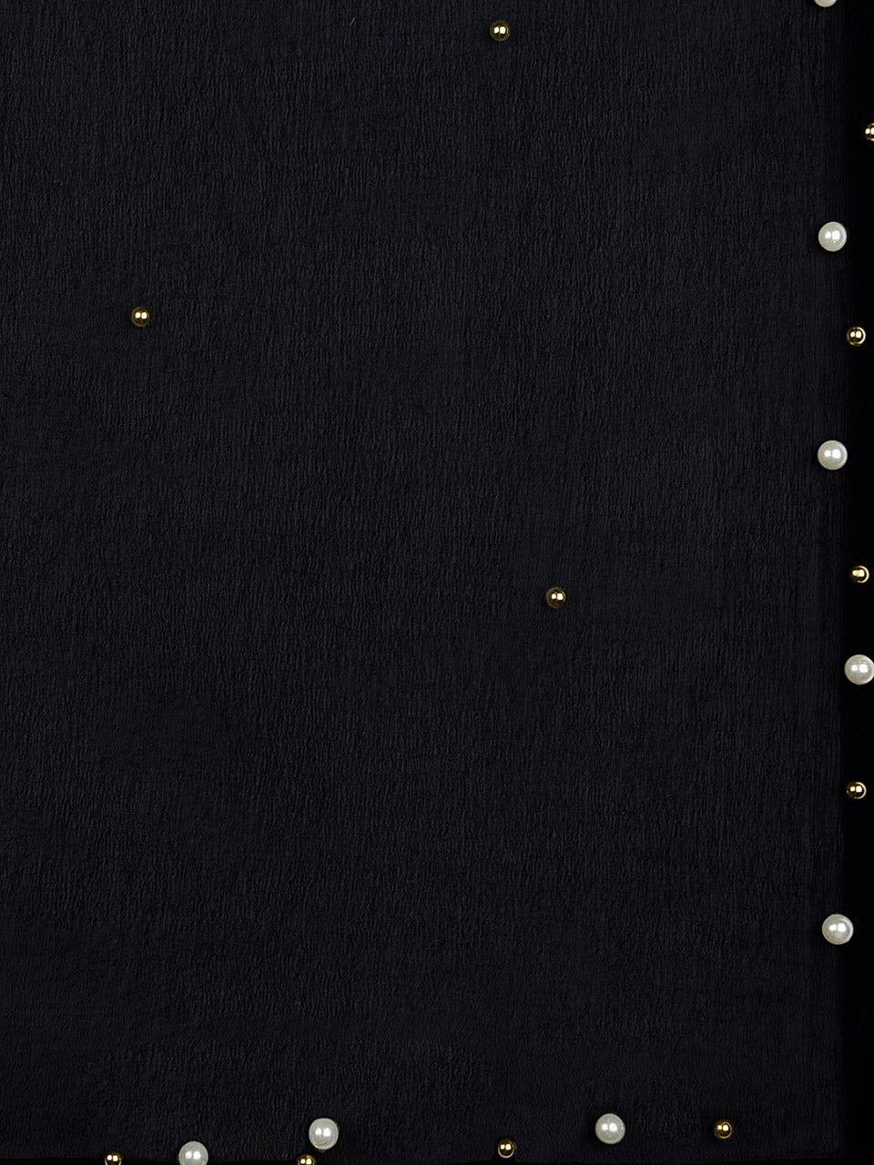 Black Chiffon Dupatta with Pearls & Beads freeshipping - Dupatta Bazaar