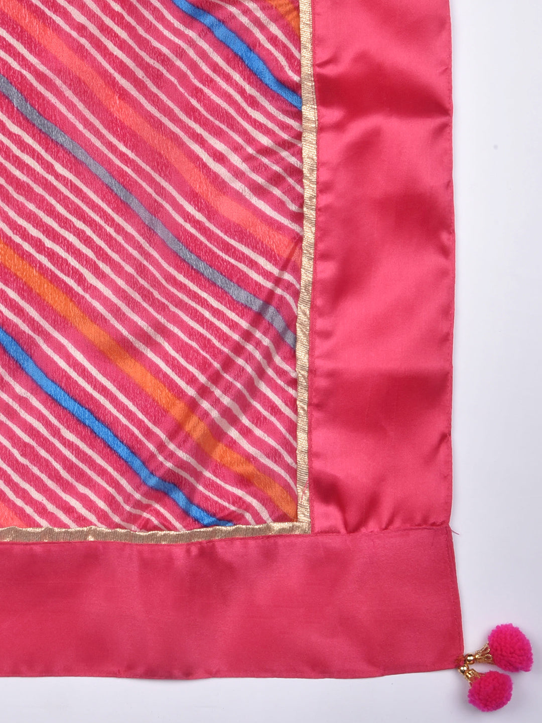 Dupatta Bazaar Woman's Lehariya Pink Crepe Silk Dupatta. - Dupatta Bazaar