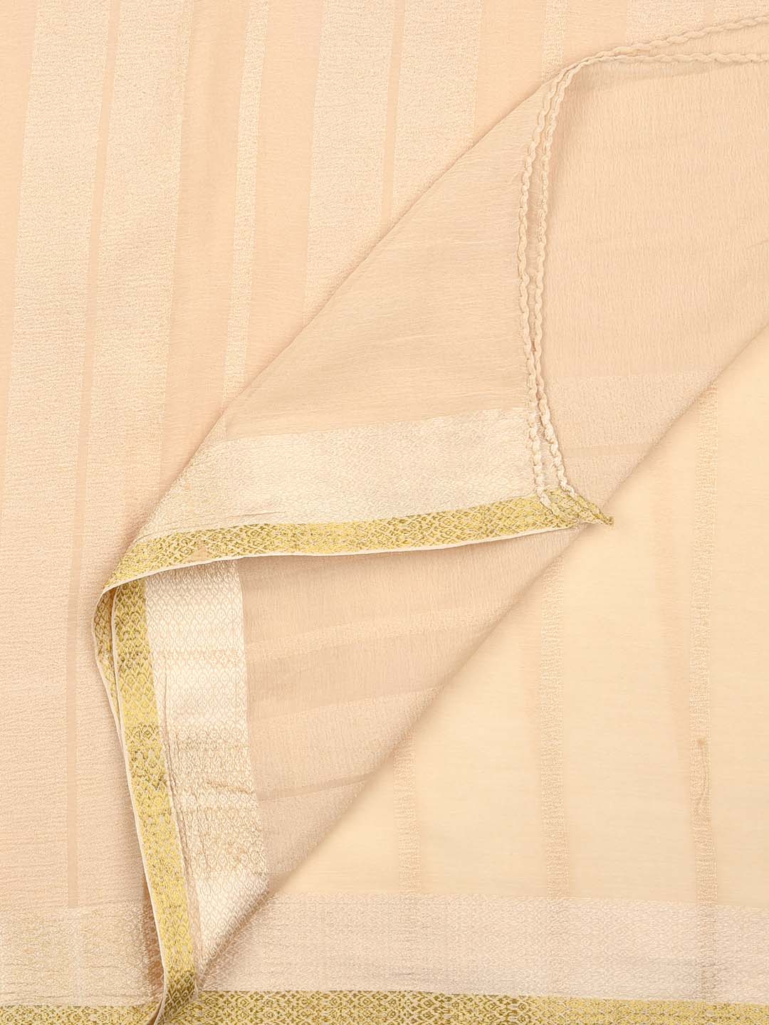 Beige Pure Chiffon Dupatta freeshipping - Dupatta Bazaar
