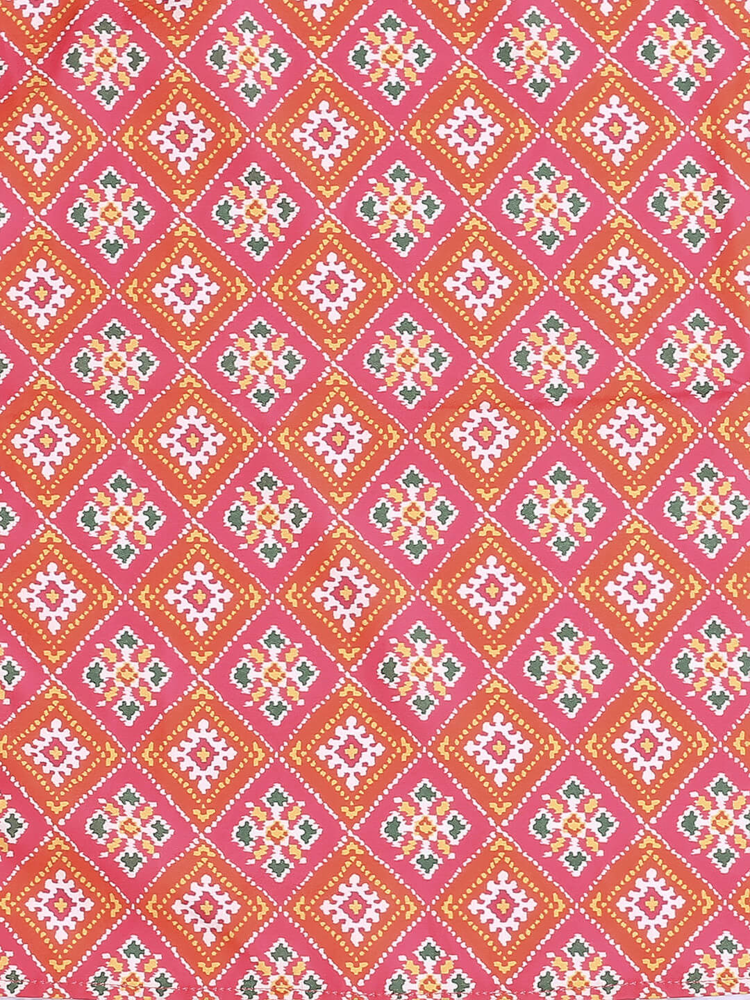 Pink & Multicolor Printed Satin Scar