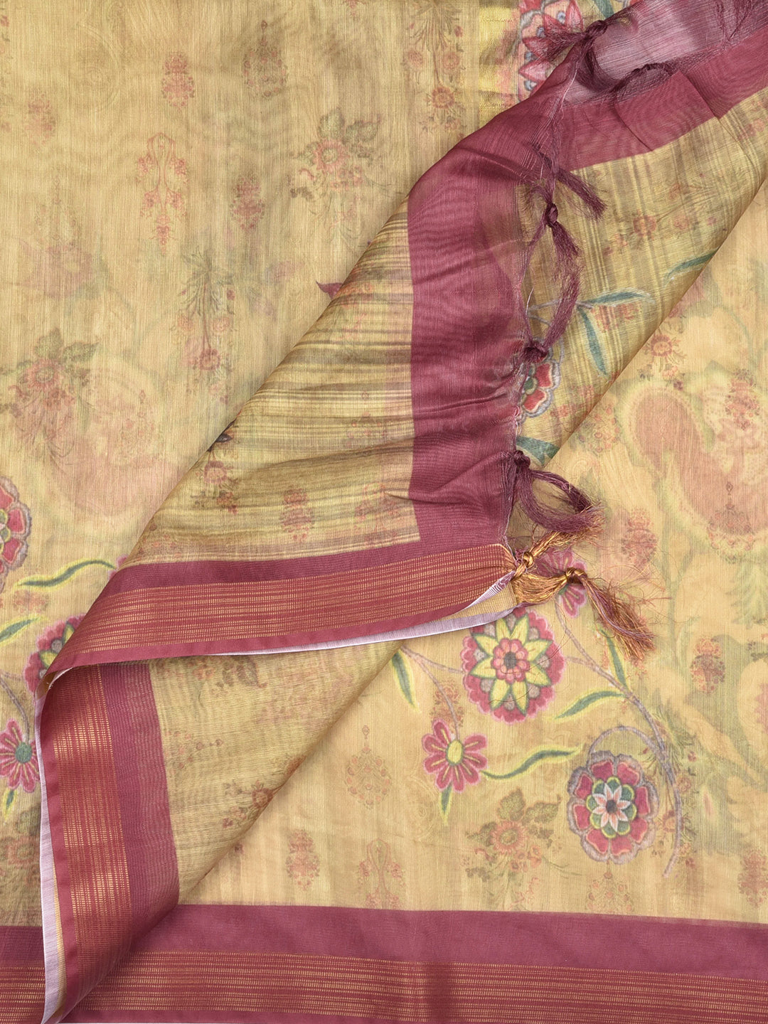 Dupatta Bazaar Woman's Digital Printed Silk Dupatta with floral design - Dupatta Bazaar