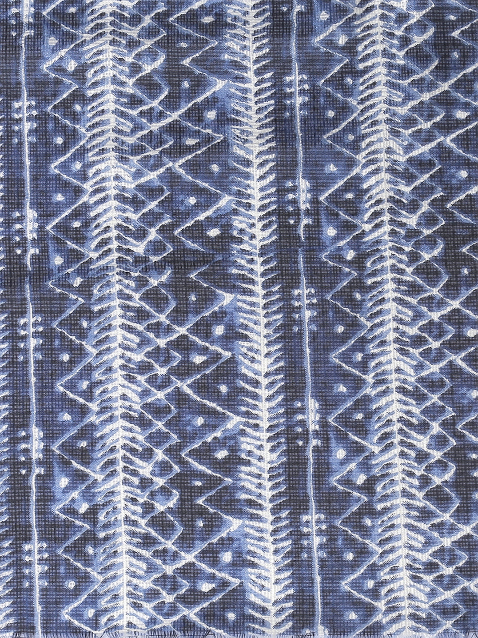 Digital Printed Indigo Blue Kota Doria Dupatta freeshipping - Dupatta Bazaar
