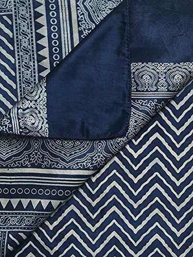 Men's Indigo Blue Printed Ajrakh Stole freeshipping - Dupatta Bazaar
