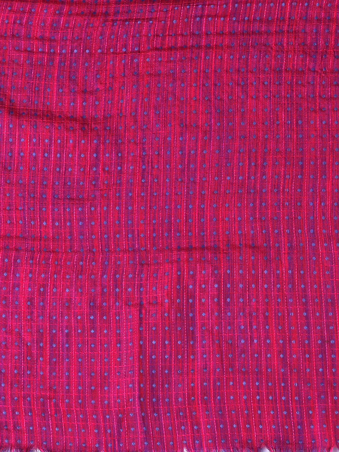 Woven Checkered Cotton Dupatta with Polka dots 
