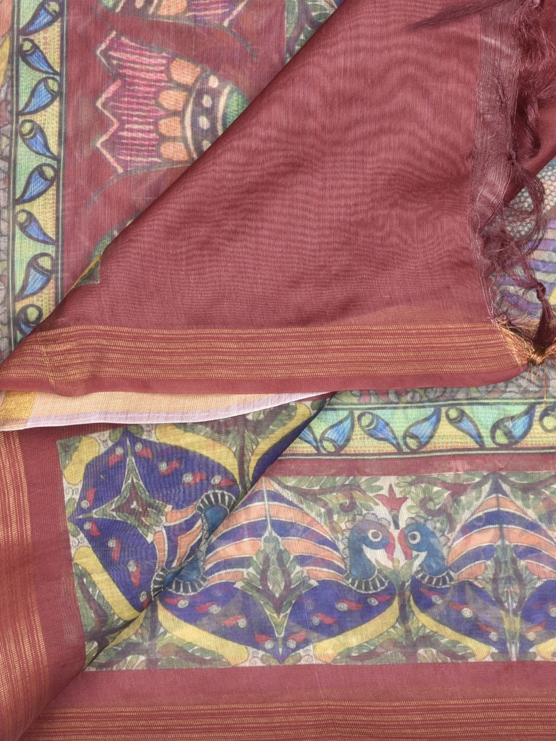 Dupatta Bazaar Woman's Digital Printed Maroon Silk Dupatta - Dupatta Bazaar