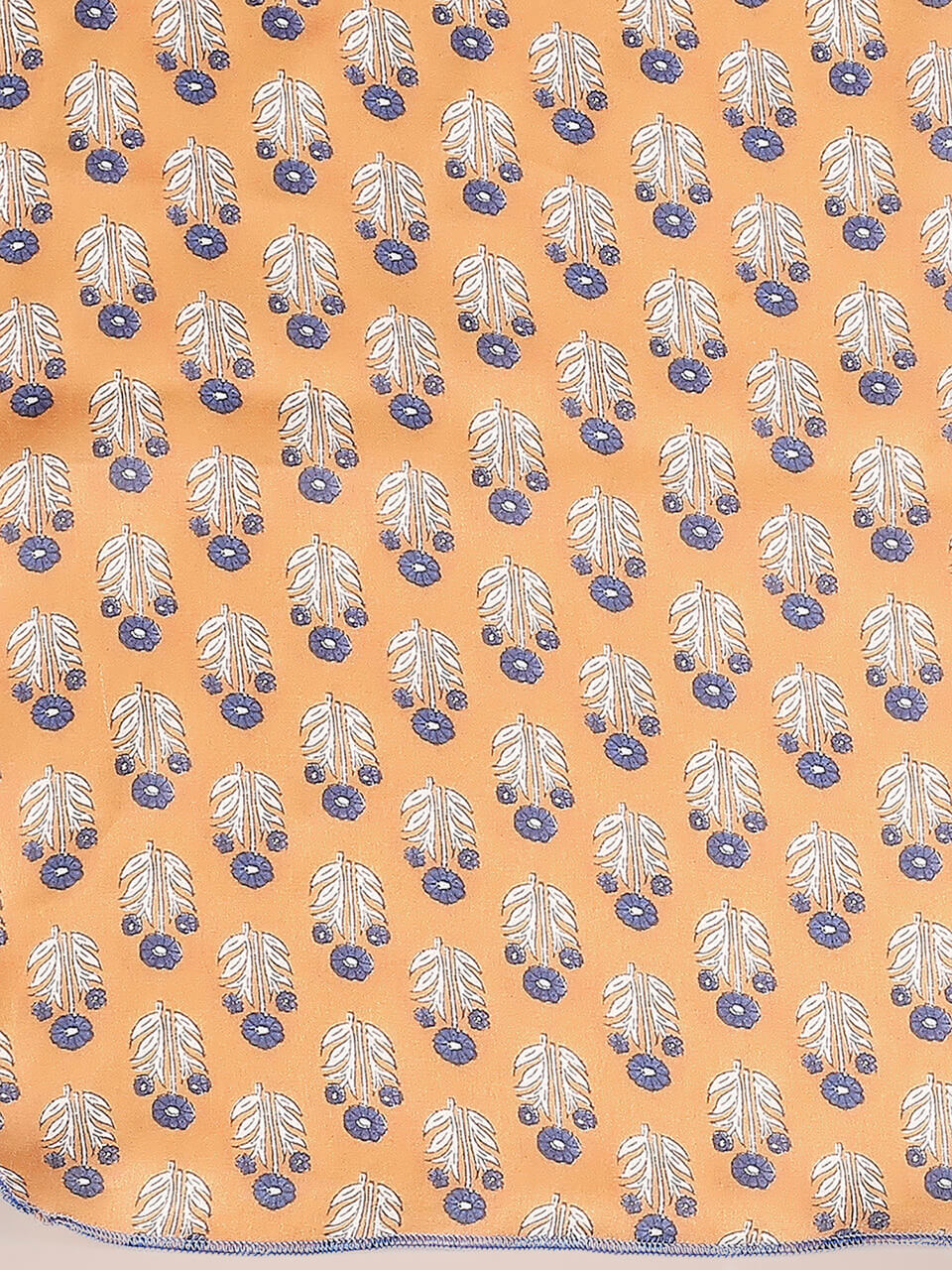 Floral Printed Mustard Satin Scarf