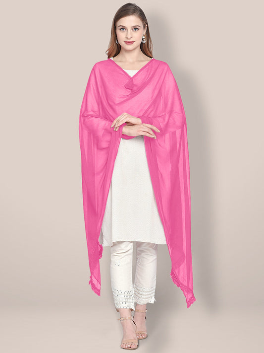 Baby Pink Chiffon Dupatta freeshipping - Dupatta Bazaar