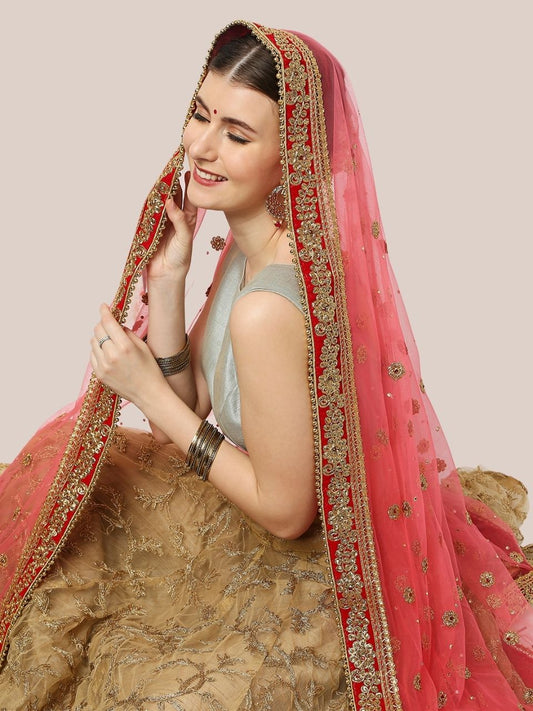Gajari Bridal & Wedding Wear Net Dupatta
